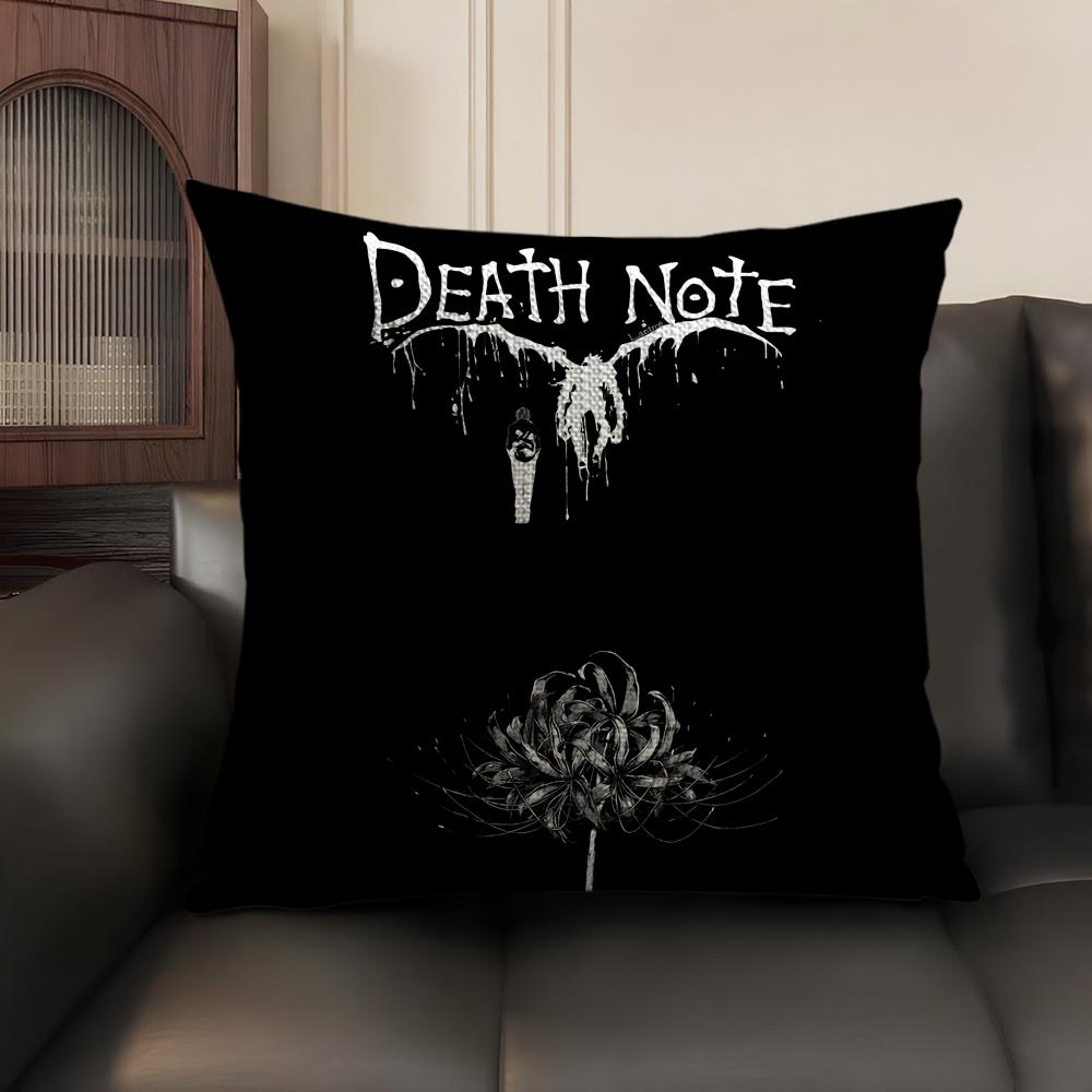 Anime DDeath NNote Cushion Cover Natural Linen Organic Fabric DoubleSided Printing Sofa Home Decor Gift Pillow Case