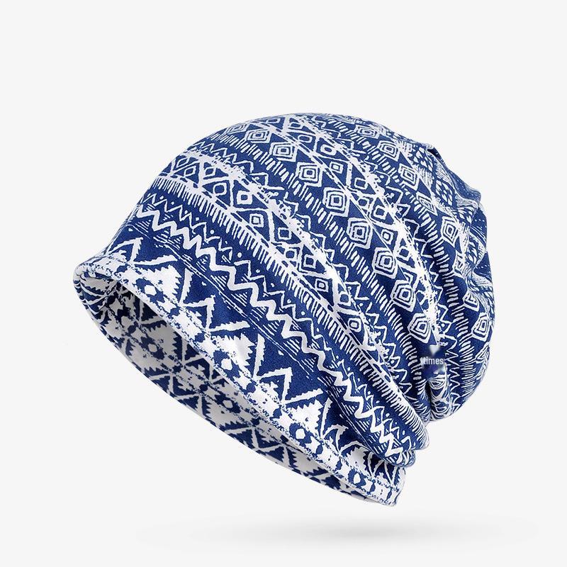 Женская шапка-пуловер двойного назначения в этническом стиле и шарф, а также теплый бархатный платок на голову для весны, осени и зимы