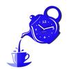 Kitchen wall clock jug and cup