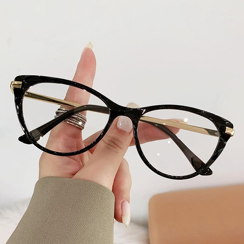 Fashion Cat Eye Glasses Anti-Blue Light Glasses Women Men Oversized Optical Eye Protection Ultra Light Eyeglasses UV400
