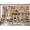 Расписанные вручную обои для кофейни Современные свежие обои для кафе и ресторана Классная доска 3D Кофейная настенная роспись