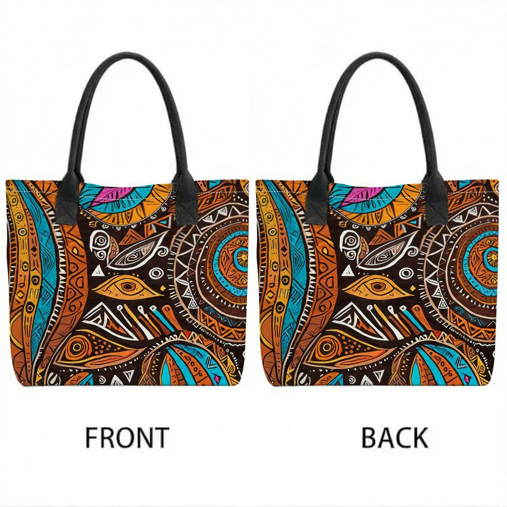Bohemian Ethnic Print Large Tote Bag Casual All-match Shoulder Bag for Daily Use
