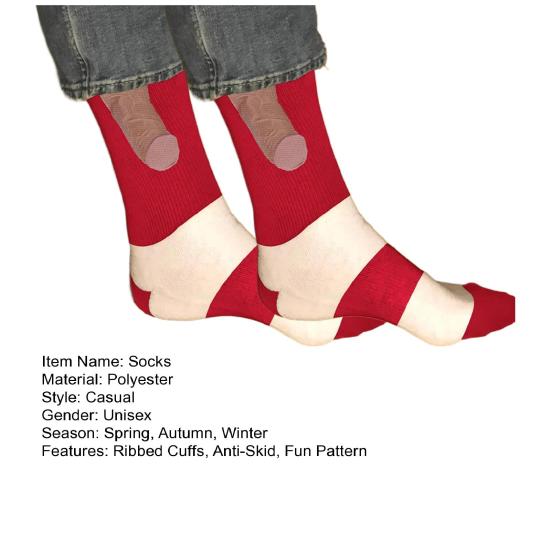 Show Off Socks Bouncy Warm Mid Tube Socks Unisex Pattern Sports Socks for Party