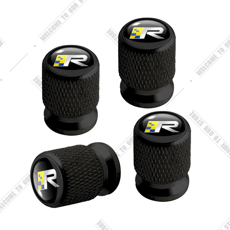 Car CNC Aluminum R Design Sweden Flag Emblem For Volvo XC40 V90 S60 S80 S90 XC60 XC90 4pcs Tire Valve Air Port Stem Cover Caps