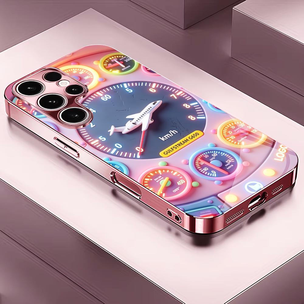 Милый Чехол для телефона с изображением самолета и приборов s26 ultra case s25 ultra case стекло для Samsung Galaxy S26 S25 S24 S23 S22 FE Ultra Plus