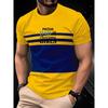 Men's New Casual Sport Round-neck T-shirt, 3D Printed Camouflage Stripe Pattern Short-sleeved, Men's Comfortable Pullover Top
