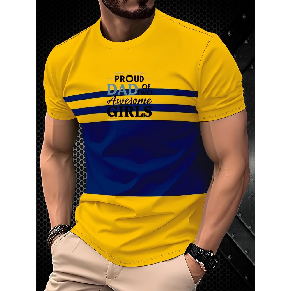 Men's New Casual Sport Round-neck T-shirt, 3D Printed Camouflage Stripe Pattern Short-sleeved, Men's Comfortable Pullover Top