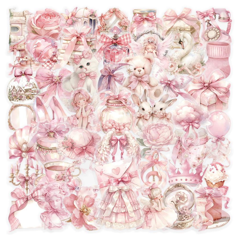 60 листов многоцветных наклеек в стиле ИНС: Реалистичные маленькие объекты в синем, розовом, фиолетовом, желтом и зеленом цветах