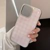 Позолоченный Золотой Подходит для Чехла на Мобильный Телефон Apple 17promax Iphone16 Розовый Клетчатый Бант 13 Гальванизированный Высококачественный Чехол для Мобильного Телефона