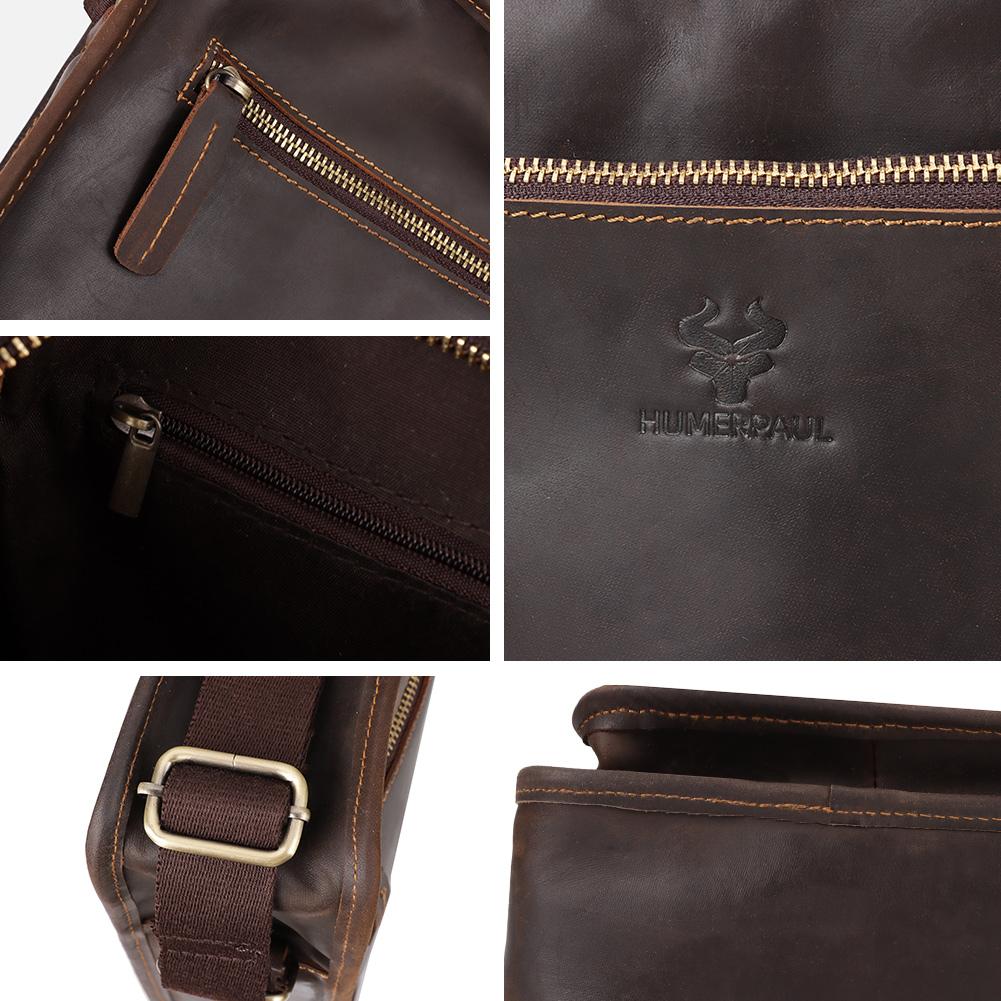 Humerpaul Кожаная сумка через плечо, вместительная многофункциональная дорожная сумка, спортивная сумка
