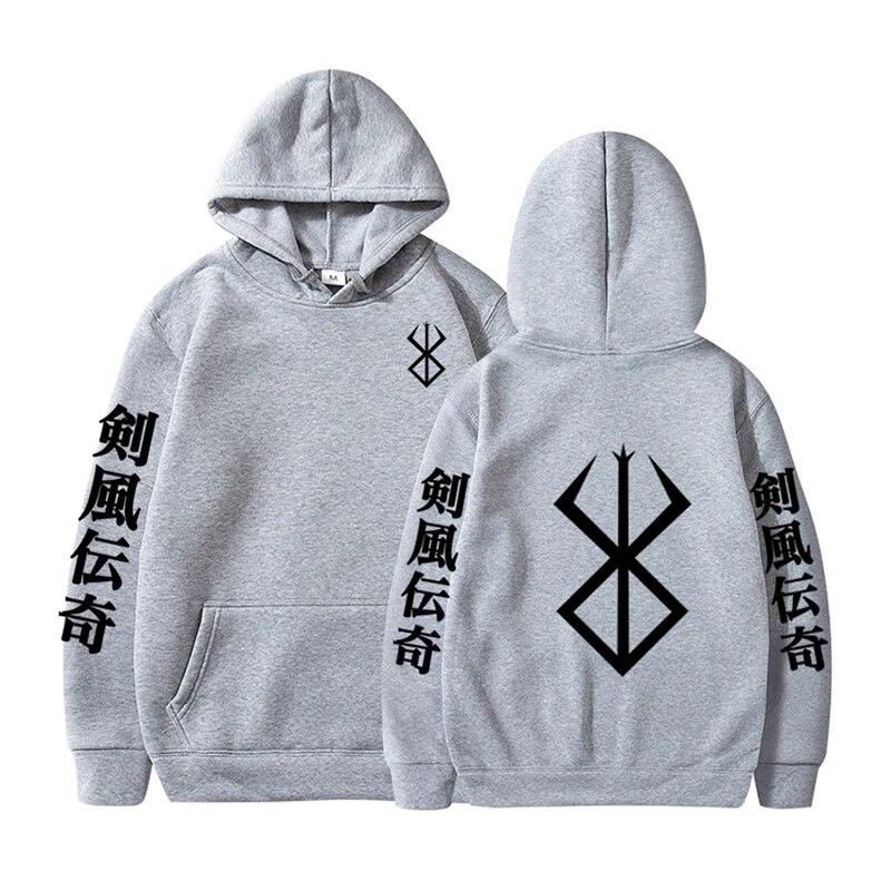 Толстовки с принтом аниме «Берсерк», пуловер с графическим принтом, женский винтажный свободный свитшот, модная осенне-зимняя одежда унисекс с длинными рукавами