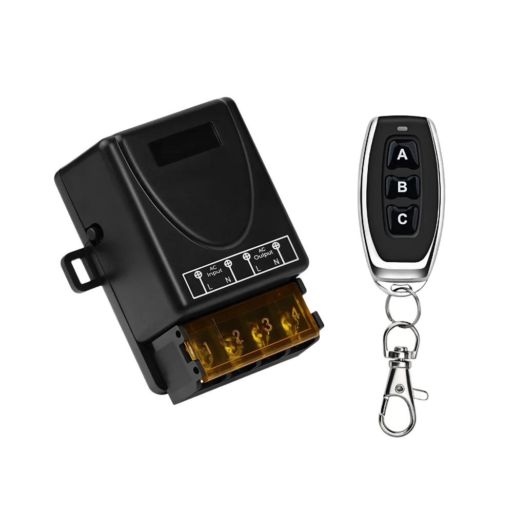 Радиоуправляемый переключатель 433 МГц, беспроводной RF-переключатель, приемник с реле AC 110V 220V 1-канальный 30A и 3-канальный передатчик для электромагнитного замка двери