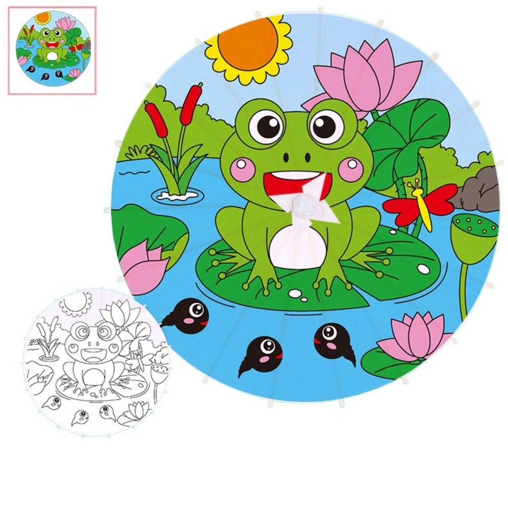 Comfortable Grip Blank Paper Umbrella DIY Wood Drawing Umbrella Oil Paper Umbrella  Dance Prop