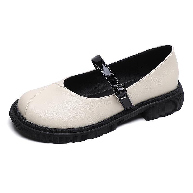 Women's 2023 Thick-Soled Mary Jane Loafers - Spring/Autumn Round-Toe Chunky Heel, Soft Sole