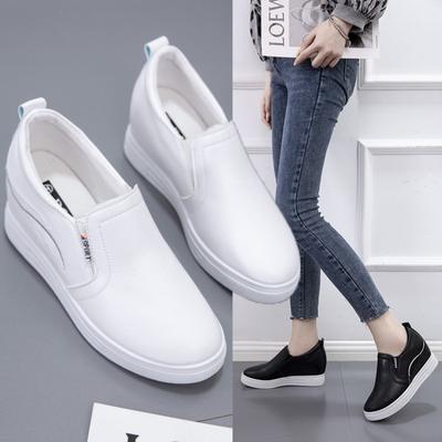 Модная обувь слипоны для женщин, женская обувь, клоги, лоферы на платформе с мехом, осенние, увеличивающие рост, универсальные, модные, повседневные кроссовки Rou