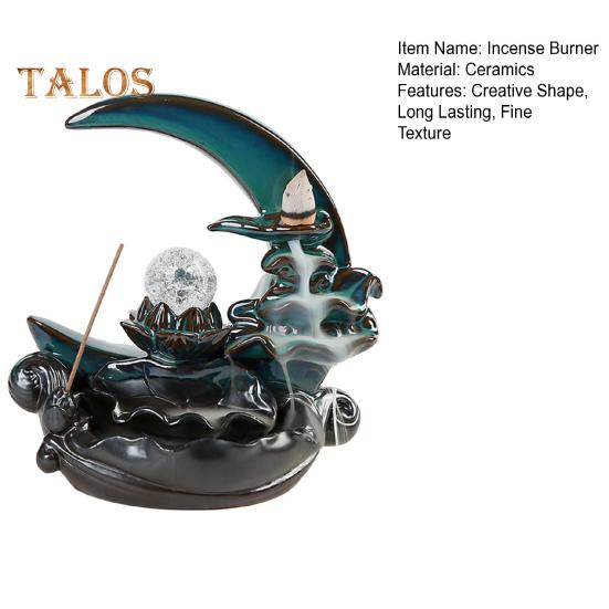 Лунная курильница, керамическая курильница с водопадом, хорошо продуманный держатель для благовоний, украшение для ароматерапии, дом