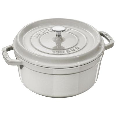 STAUB 26 см Круглая чугунная кокотница Белый трюфель