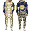 Золотой Пномпень, мужской спортивный костюм с 3D принтом в стиле хип-хоп, толстовка с длинными рукавами, брюки, костюм, весенне-осенний мужской комплект спортивной одежды для бега