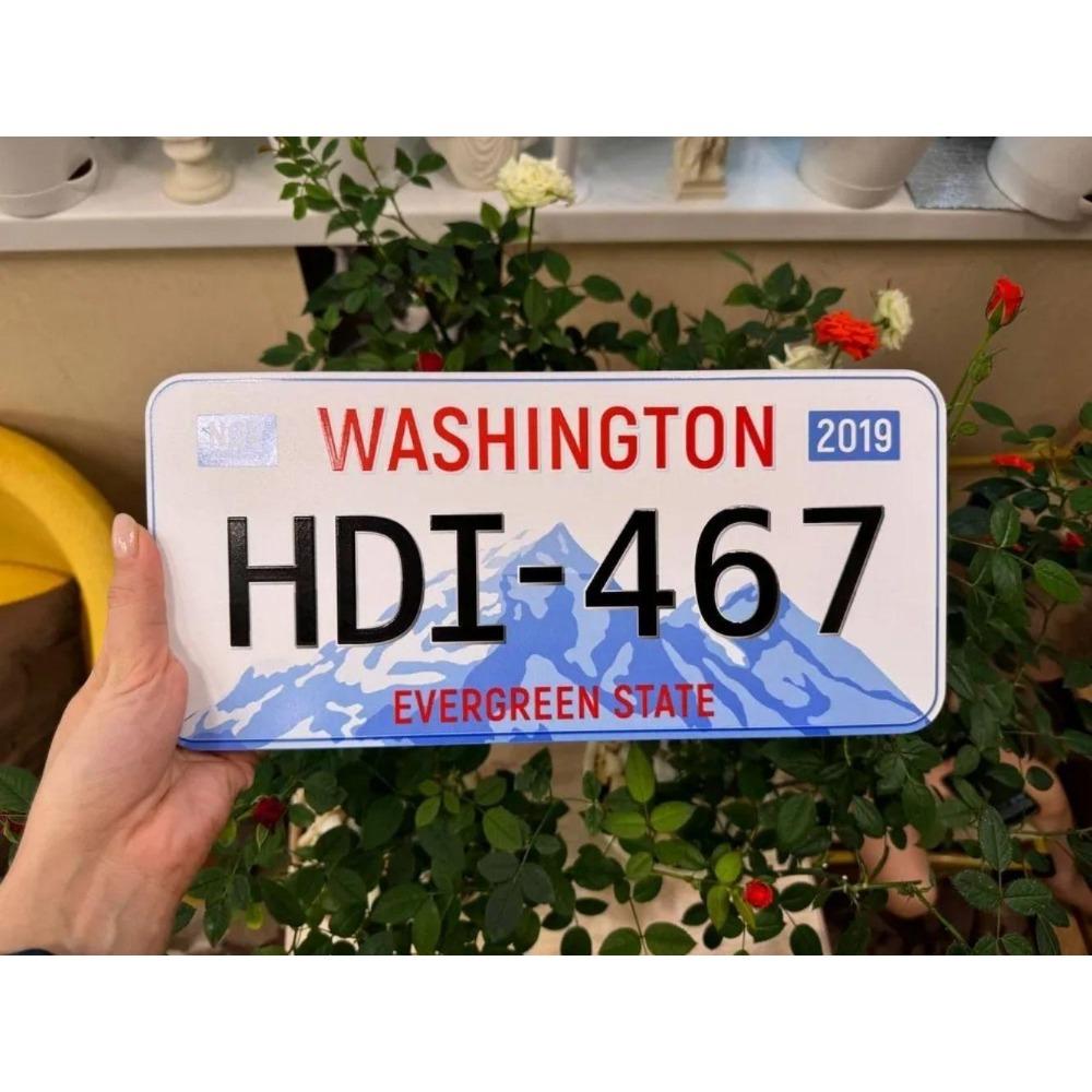 U.S. License Plate, U.S. Car License Plate, Metal, 15x30 Cm.