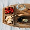 Tables Wooden Picnic Table With Glass Holder Round Foldable Desk Wine Glass Rack