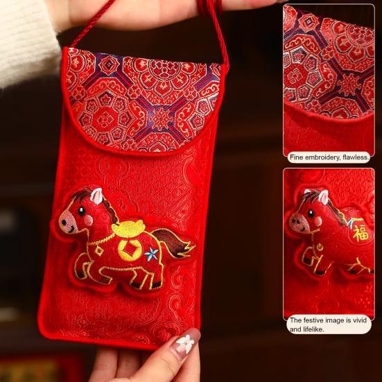 Chinese New Year Red Envelope Fabric Lucky Money Pockets for Cash