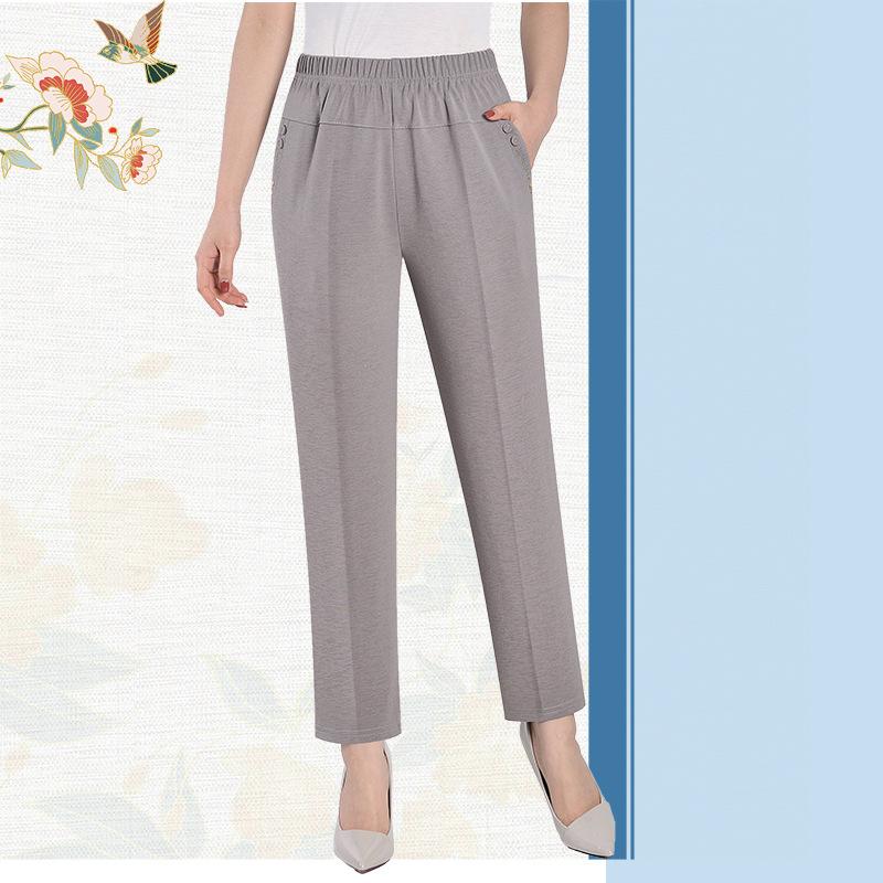 Women's Wide-Leg Pants Spring/Summer High Waist Loose and Slimming Thin Straight Drooping Cropped Casual Women's Pants Summer New Pants