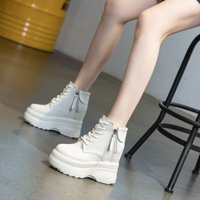 Модные кожаные ботильоны для женщин Новинка 2025 Осень Зима Теплые мотоботы Женские винтажные на шнуровке Снежные меховые туфли 11 см Высокий каблук