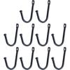 Antrader Early American Single Iron Hooks, Decorative Colonial Wall Door Key Coat Bag Hanger Hook, 1.4" x 1" Black, Pack of 10