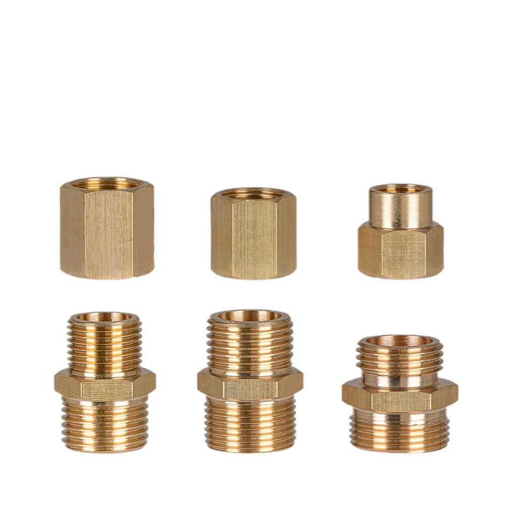 1/8" 1/4" 3/8" 1/2" BSPP M14/16/18/20/22 Метрический наружный переходник Шестигранный ниппель Латунный фитинг для труб Соединитель Манометр
