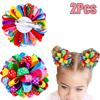 2Pcs Trendy Hydrangea Hair Clip Rainbow Color Dot Ribbon Barrettes Cute Double Ponytail Hairpin For Girl Accessories Headdress