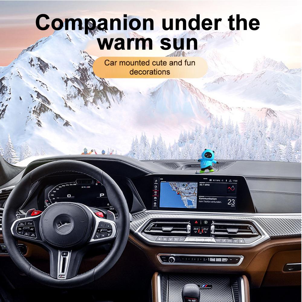 Креативный орнамент для приборной панели автомобиля, милый медведь, скейтборд, авто украшения с направляющей для модели 3 Y, универсальные аксессуары для украшения интерьера автомобиля