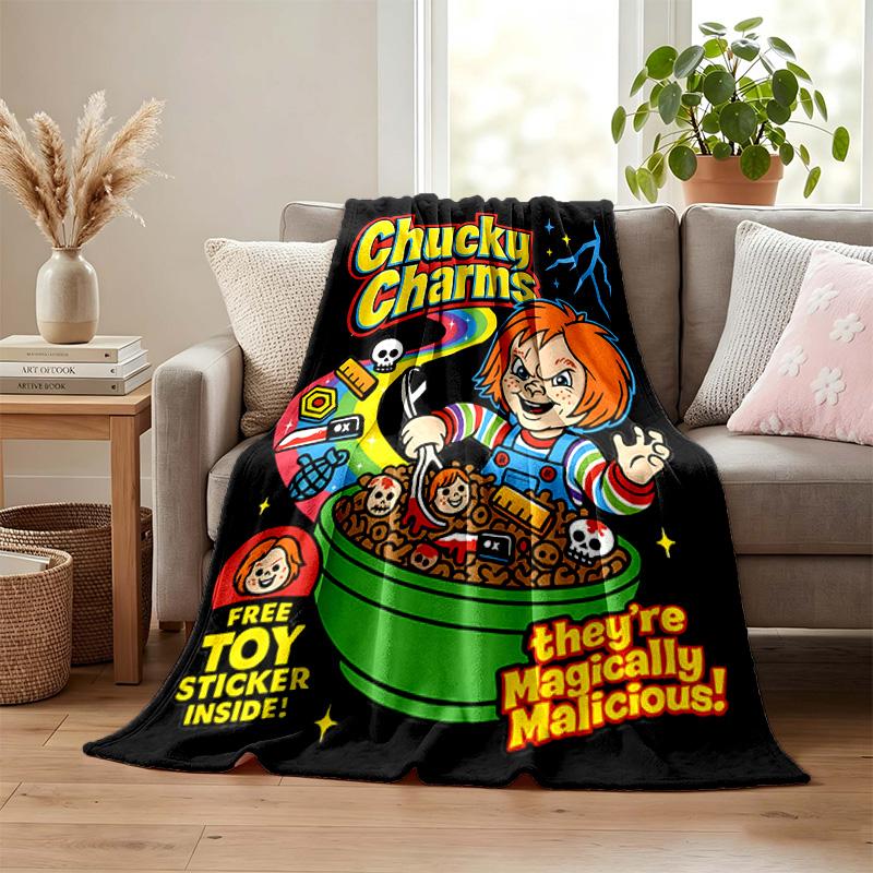 Chucky with Tiffany blanket Flannel Blanket Soft Cozy Plush Throw for Sofa Bed Lightweight Home Decoration