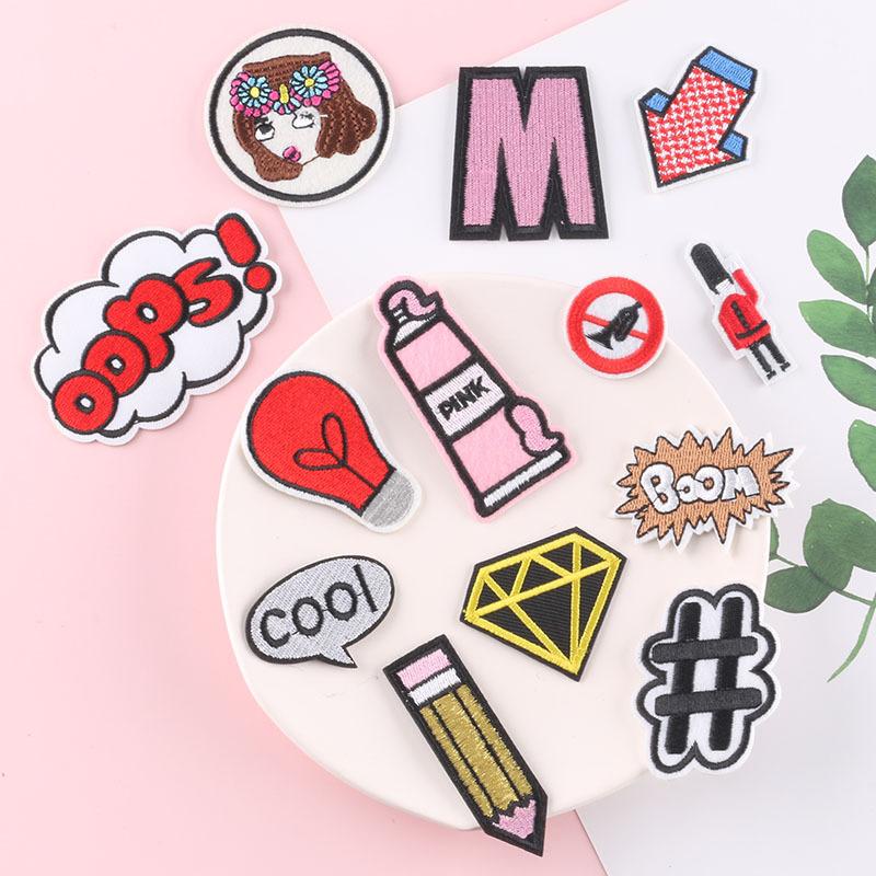 Embroidery Logo Letter Badge Clothing Accessories Luggage Accessories Patch Source Patch Embroidery Cloth Sticker