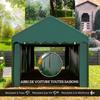 Tente Garage Carport 3 X 6M Auvent De Voiture Robuste Avec 2 Portes Enroulables Toile 200G PE Vert