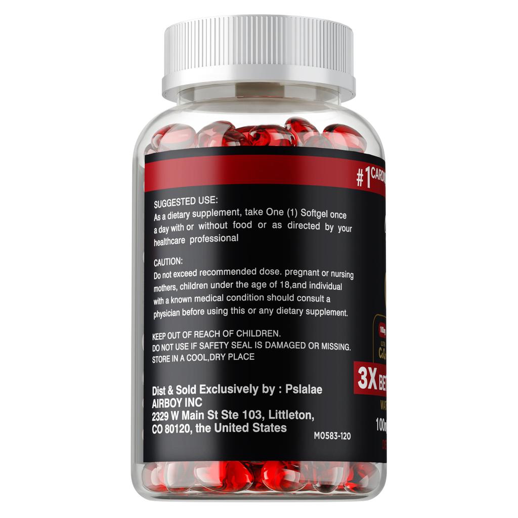 High content 100mg Coenzyme Q10, adult health and nutrition capsules, all-natural