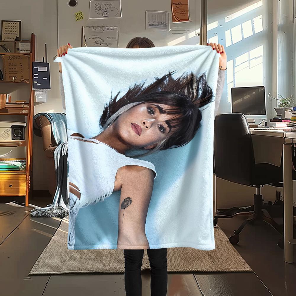 1 шт. Фланелевое одеяло с принтом Aitana, Высококачественное, Для всех сезонов, Декор для дома, Тепло и уют, Идеально для рождественских подарков