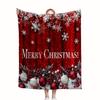 GUOYU Blanket 1pc Red Christmas Blanket Snowflake Pine Tree Print Soft Cozy Flannel Blanket for Living Room Bedroom New Year Christmas Decor