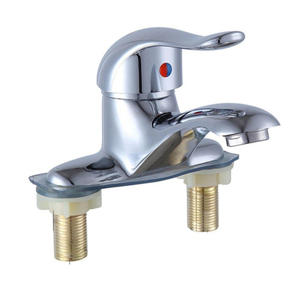 Смеситель для ванной комнаты с двумя отверстиями для горячей и холодной воды для раковины, смесительный клапан для раковины, переключатель, смеситель для раковины из нержавеющей стали