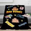 Одеяло с изображением холста Bad Bunny Un Verano Sin Ti, фланелевые одеяла, поп-музыкальный альбом, теплые пледы со звездами для путешествий, постельные принадлежности