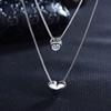 Lindon Fashion Copper Jewelry Pendants Heart-shaped Double Necklace for Women Zircon Gemstone Pendant Wedding Party Gift