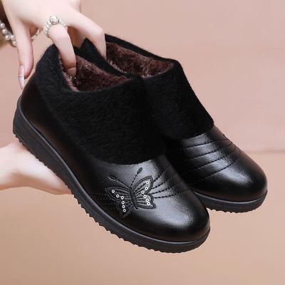 Старые пекинские хлопковые туфли для мамы, женские зимние водонепроницаемые, теплые и нескользящие хлопковые туфли для пожилых, бархатные туфли для бабушки, для среднего возраста