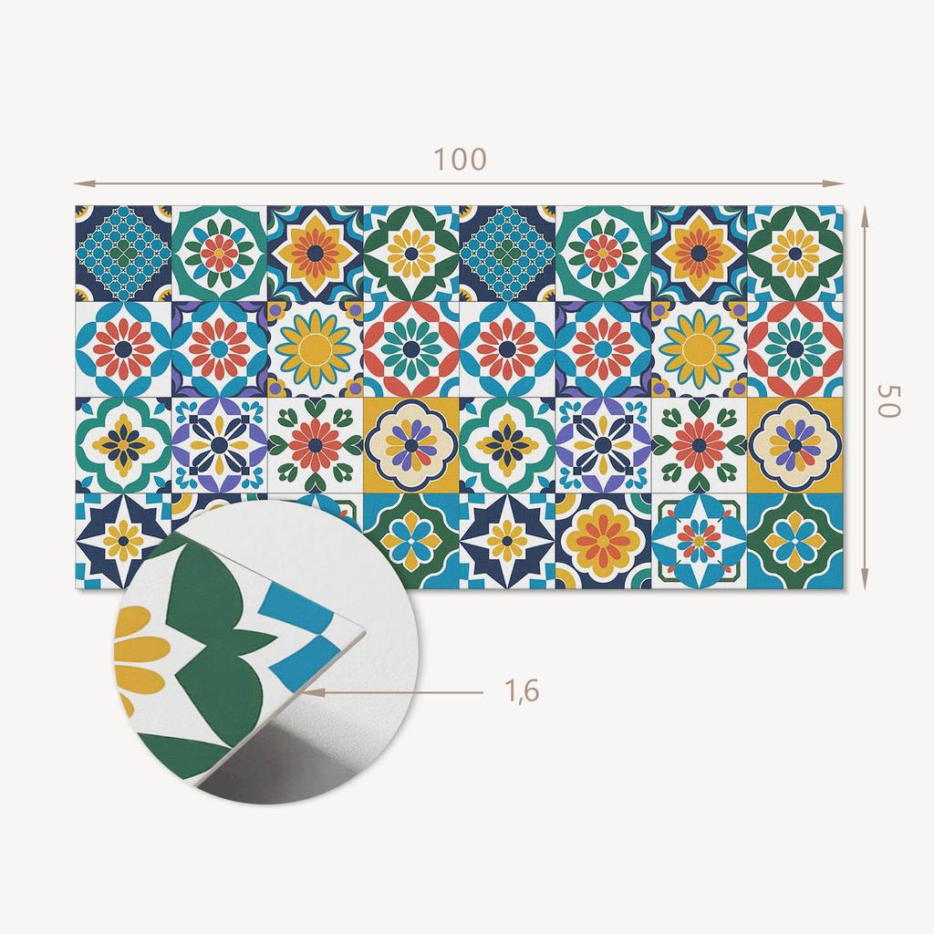 Panel Ścienny Winylowy Do Dekoracji Nowoczesnych Wnętrz 100X50 Cm Wzory Kwiatowe I Geometryczne