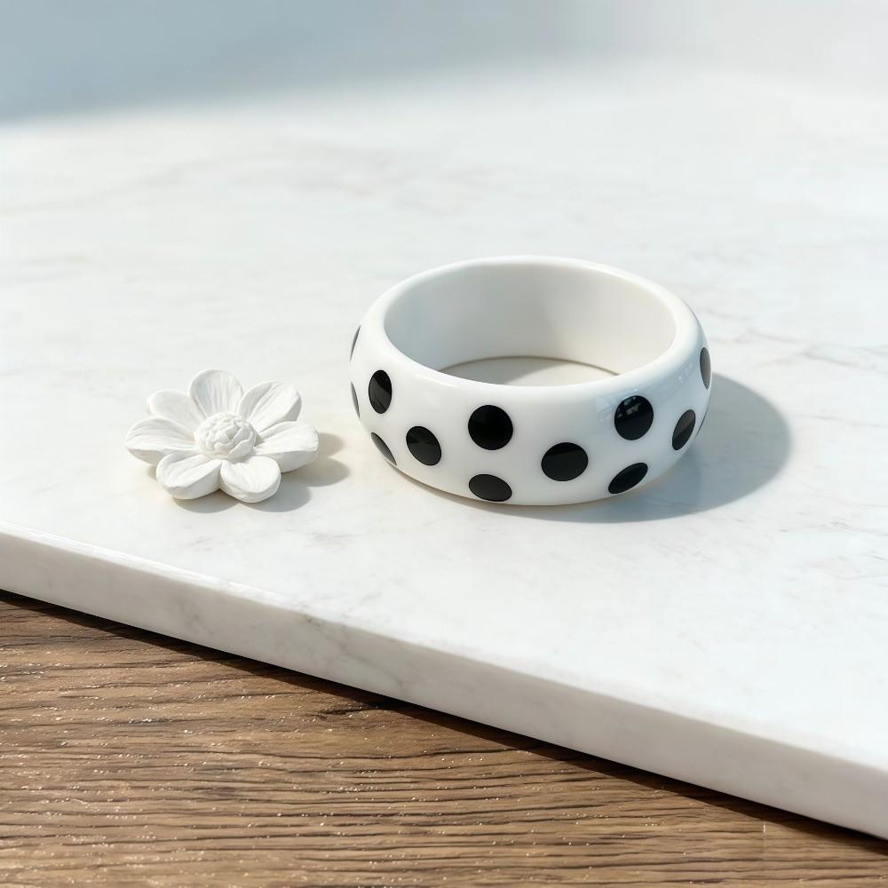 European Style Spotted Bangle Polka Dot Women's Bangle Retro Round Bracelet Women