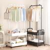 Простая вешалка для одежды Сушилка для белья Напольная Мобильная вешалка на колесиках Многофункциональная Стойка для хранения в гостиной Спальне Вешалка для одежды
