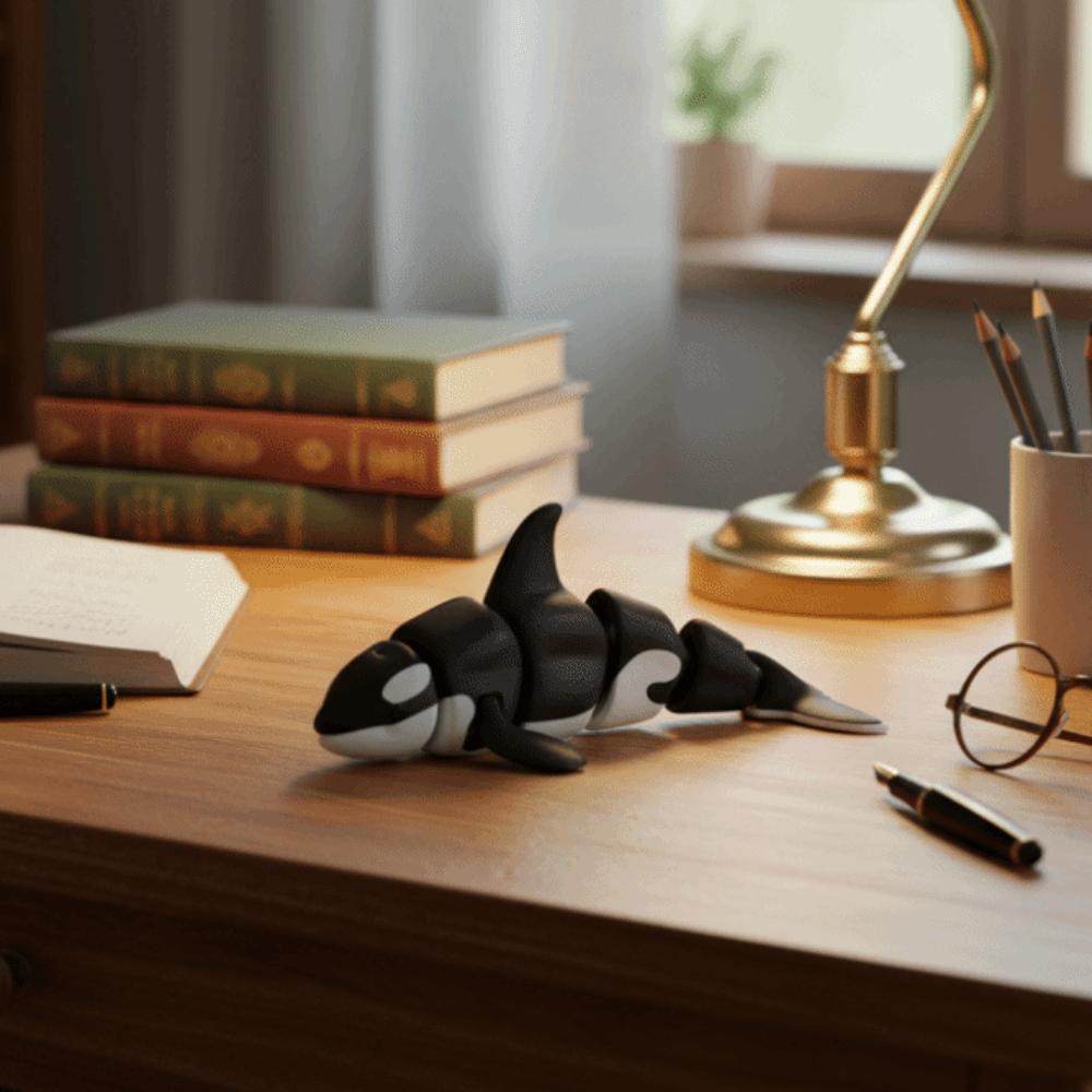 Mini Simulation Animal Multi-Joint Movable Marine Animal Model Creative Whale Figurine  Collection