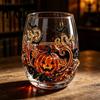 Durable Glass Coffee Mug Halloween Ghost Whiskey Glass, Black Cat Spider Net Skull Tumbler for Clear Borosilicate Cup Cocktail, 350ml Spooky Drinkware