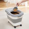Plastic Dog Food Storage Container Collapsible Pet Food Storage Barrel  For Dogs Cats