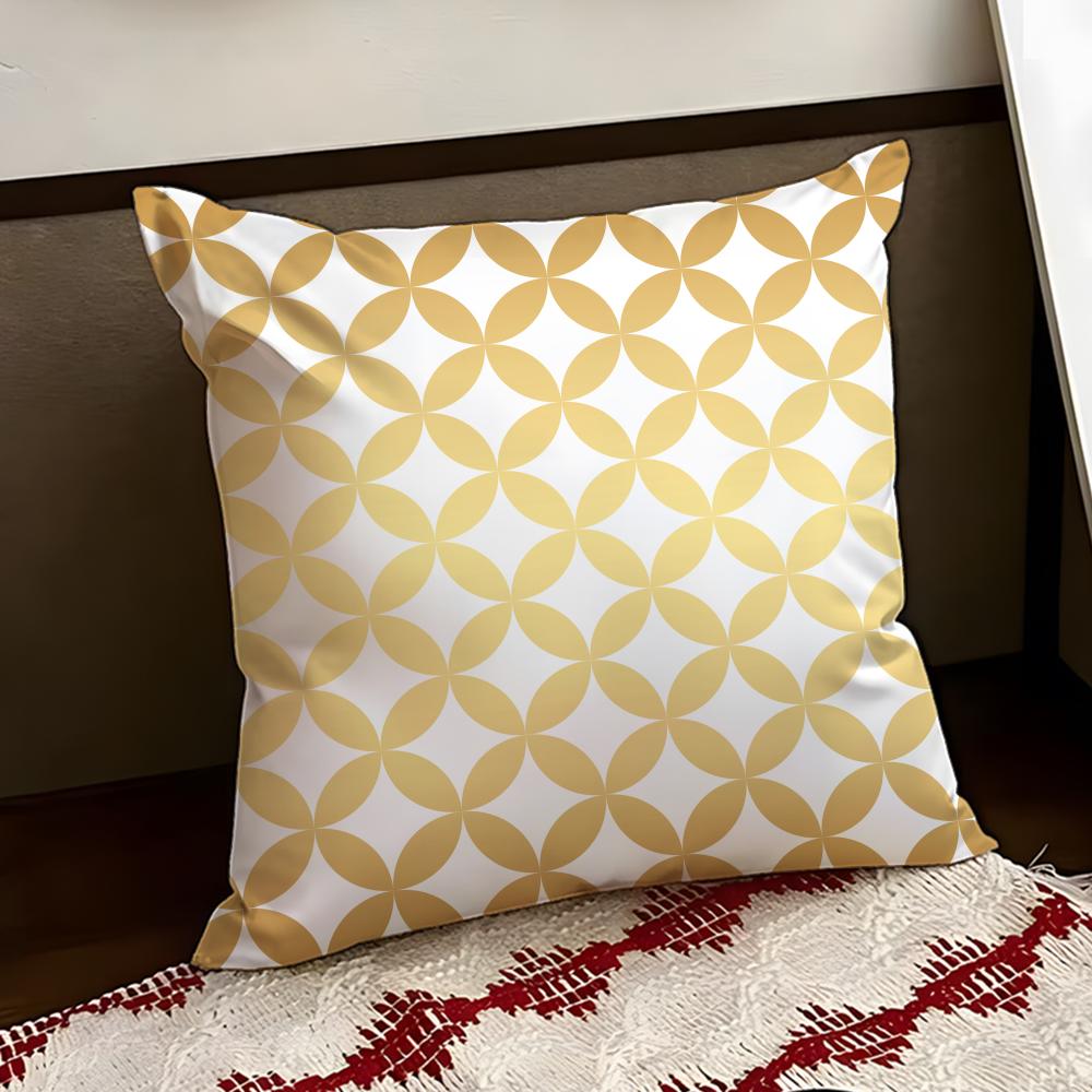 Japanese GGolden Lines Cushion Cover Reversible Soft Durable Pillow Cover Home  Car MultiScene Use for Daily Comfort