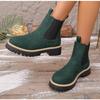 Матовая кожа Женские Короткие Ботинки на Платформе Челси с Внутренней Высотой и Флисовой Подкладкой для Тепла Ботильоны Ботас Де Мухер