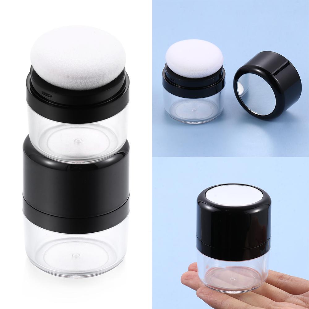 Puff DIY Cosmetic Foundation Powder Case with Mirror Loose Powder Box Travel Powder Case Portable